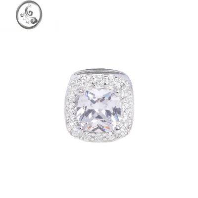 JiMi白冰糖银银S925混镶满钻国潮高街vibe耳钉潮男嘻哈街头ins