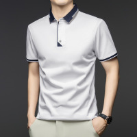 夏季新款男士纯色翻领短袖T恤休闲简约时尚轻薄舒适透气男装