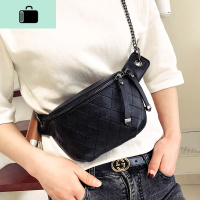 腰包女2020韩版新款小包包软皮格子包百搭斜挎包时尚胸包女潮女包NEW LAKE 黑色99-1女斜挎包