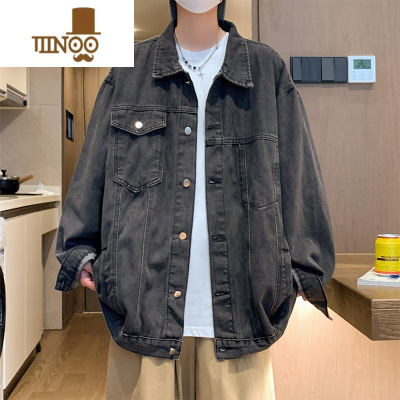 YANXU工装牛仔外套男士2023新款高街vibe水洗做旧感宽松夹克