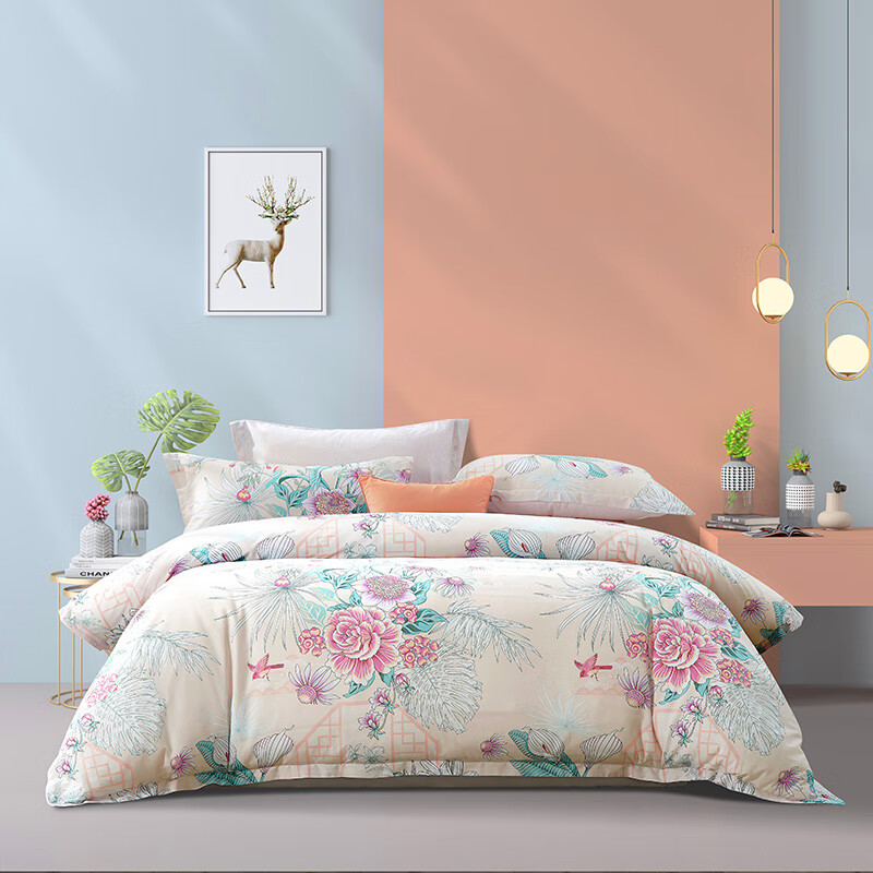 富安娜纯棉四件套月华初醉 203*229cm(单位:套) 礼盒装