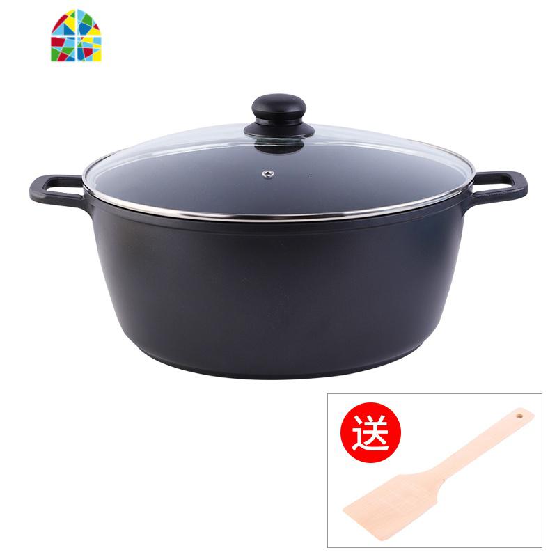 专用熬阿胶糕锅复底商用不粘锅火锅汤锅炖锅电磁炉 FENGHOU 32cm(带黑木铲,带硅胶套)