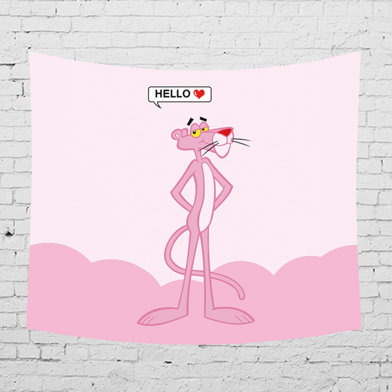 美帮汇粉红豹ins北欧芭蕉叶床头卧室客厅墙壁装饰挂毯墙挂布桌布背景