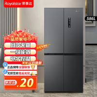 荣事达586升生态养鲜纤薄嵌入式风冷无霜双循环一级能效双变频除菌十字对开双开四开门电冰箱 R586FCP(灰)
