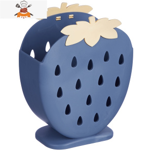 厨房筷笼家用创意可爱沥水筷子筒餐具勺子收纳盒筷子篓台面置物架 敬平 墨兰色[大号]餐具架