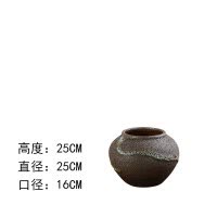 干花花瓶陶罐复古景德镇陶瓷花器客厅玄关插花粗陶组合摆件装饰品 三维工匠 大三件套小中大一套价格不带花