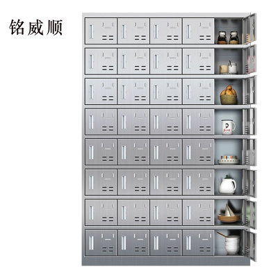 铭威顺201不锈钢食堂带锁餐具柜40门碗柜磁吸锁1800*1200*300