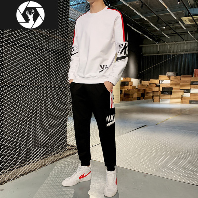 HongZun运动服套装男士冬季加绒加厚2020新款青少年潮流搭配帅气休闲卫衣其他套装