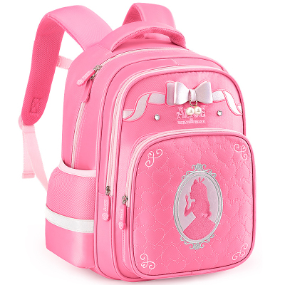迪士尼（Disney）爱丽丝书包小学生女童1-3年级公主7-10岁女孩儿童双肩背包SA80021玫红