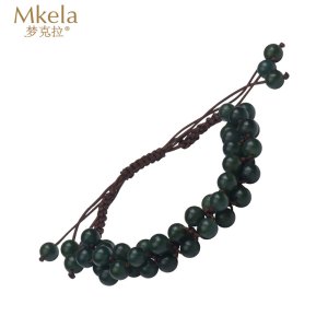 梦克拉 原创手工制作手链岫玉手串手链女小珠子三层 手链编织绳 手链女文艺小清新 岫玉手串