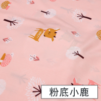 家柏饰(CORATED)人造棉布料宝宝衣服绵绸服装面料儿童棉布睡衣夏季棉绸布 粉底小鹿(半米价)