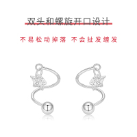 S925纯银螺丝拧扣星星耳钉女养耳洞耳骨钉小众设计感防掉耳饰