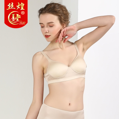 丝煌针织真丝文胸女士无钢圈薄款100%桑蚕丝胸罩小胸内衣