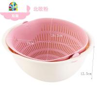 滤水盆洗米筛摇摆乐扣可折叠菜篮子双层果盘镂空水果淘菜盆沥水篮 FENGHOU 北欧绿洗菜篮洗菜篮