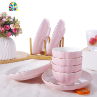 封后碗盘碟子家用陶瓷碗套装简约北欧网红款米饭碗菜盘子面碗餐具组合 FEN 南瓜米黄6碗(4.5英寸)6盘(7英寸)送6勺