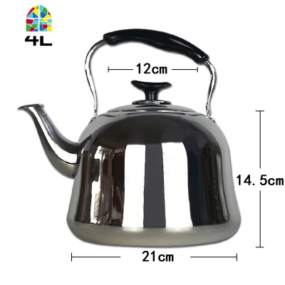 古钟不锈钢加厚鸣笛烧水壶煤气电磁炉燃气1L1.5L2L4L5L6L热水壶 FENGHOU 特厚1.5L直身壶[无鸣笛]