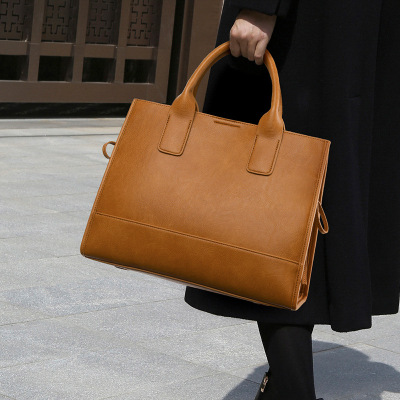 新款女士手提包复古通勤大容量托特包女单肩女包