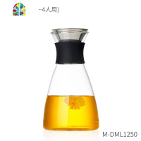 玻璃凉水壶家用可高温水瓶套装玻璃茶壶大容量果汁冷水壶 FENGHOU 1250ml壶+2个水杯