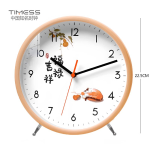 TIMESS实木钟表客厅座钟创意台式现代简约2024新款摆钟摆放式台钟