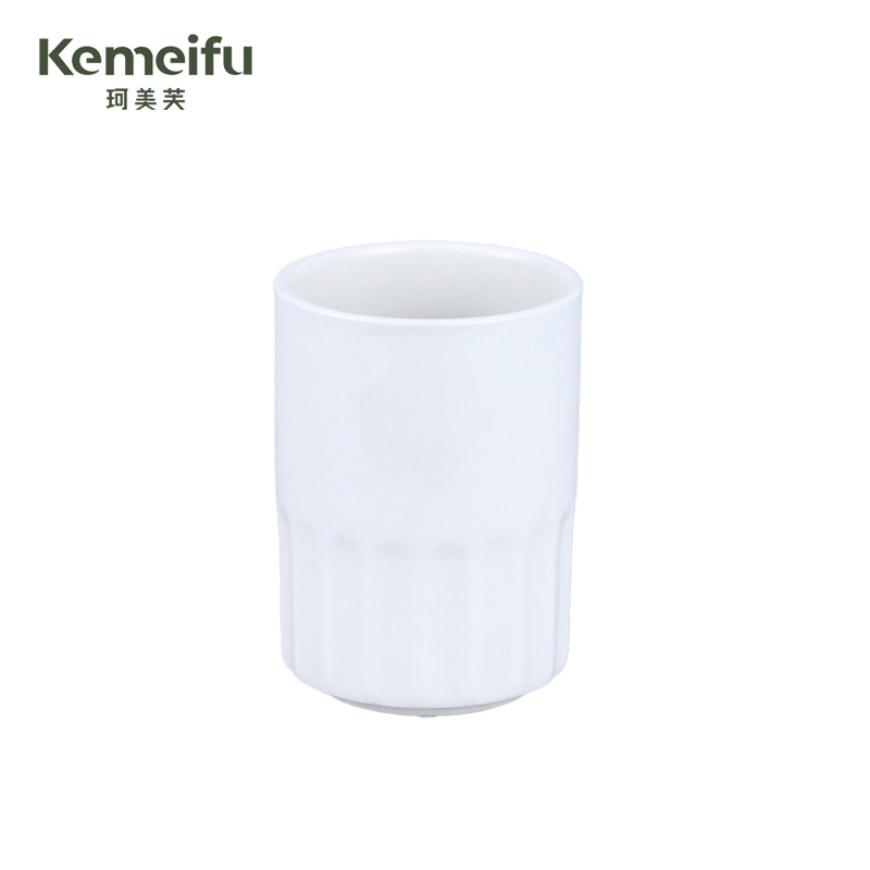 珂美芙 纯白陶瓷小茶杯餐杯半纹杯 250ml 个