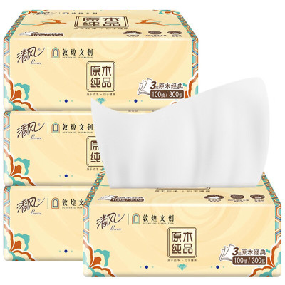 清风原木敦煌联名3层100抽4包散包 AR10SCZ1