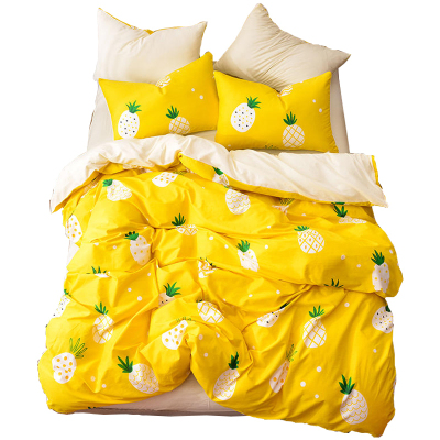 美帮汇北欧风格床上四件套简约潮流全棉全棉被套0.9学生宿舍三件套