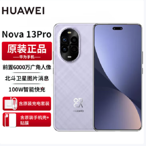 华为nova13 Pro 羽砂紫 512GB 100W快充 北斗卫星图片消息 IP65防尘防水 双扬声器 鸿蒙智能微曲屏手机