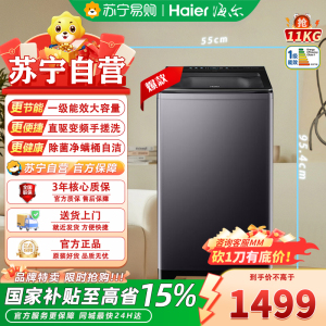 海尔Haier 11公斤变频全自动波轮洗衣机手搓式除菌螨后置触控语音播报星蕴银大桶洁净防缠绕