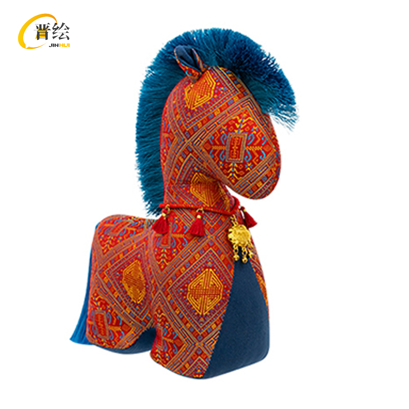 晋绘 新年吉祥物公仔玩偶 富贵布艺马15cm 个