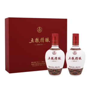 五粮液股份公司出品 五粮精酿中国风 52度 500ml*2瓶 礼盒装 浓香型白酒