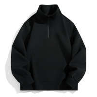 春秋新款男士卫衣立领男装纯色时尚百搭帅气休闲套头卫衣宽松外套