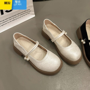 聚范法式温柔气质单鞋女新中式国风女鞋圆头百搭玛丽珍鞋小皮鞋配裙子