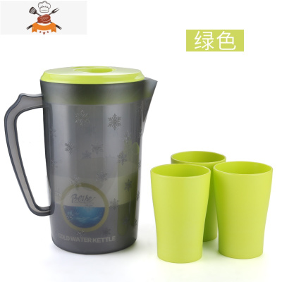 大容量塑料冷水壶果汁壶扎壶凉茶壶耐热高温家用凉开水壶套装凉杯 敬平凉水壶