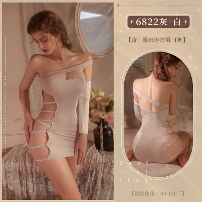 霏慕性感车模露肩露腰连衣裙情趣内衣短裙制服套装女式情趣睡衣女士衣服成人用品6822