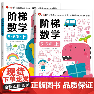 邦臣小红花阶梯数学5-6岁大班儿童书籍学前班练习册幼小衔接练习题一日一练 适合五到六岁小孩看的书幼儿全脑开发思维训练启蒙
