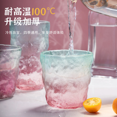 [补贴10%]冰川纹玻璃杯家用杯子水杯女isn风咖啡杯啤酒杯高温大容量耐热