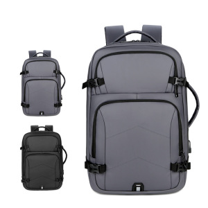 MKJ欧美时尚男背包防水皮膜双肩包男商务通勤男士笔记本电脑包礼品背包