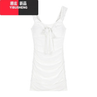 YIBUSHENG蕾丝花边系带吊带连衣裙女装季白色显身材短裙纯欲收腰包臀裙子