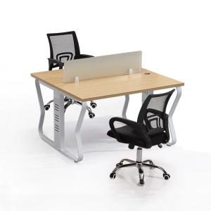 易企采 双人位含椅不含活动柜 职员屏风工位办公桌120*120*75CM 单位:套