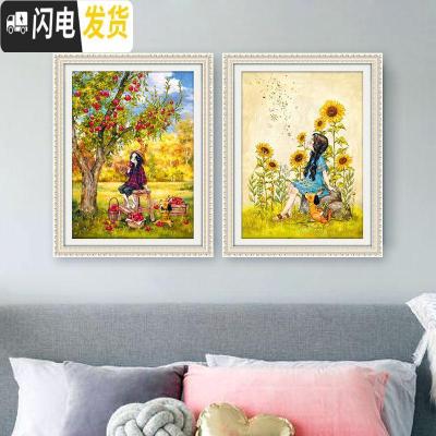 三维工匠钻石画2019年新款卧室线绣满绣人物卡通小件小型学生十字绣 向阳而生[满钻50*65CM]多送30钻+2套工具