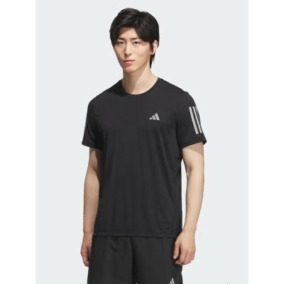 阿迪达斯新款男子跑步运动训练休闲圆领短袖T恤 JY6982 C