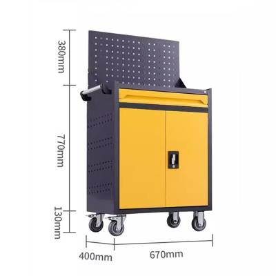 迅迈 活力黄 一抽工具车+挂板 汽修工具车小推车多功能箱车间用工具柜维修箱五金零件手推车