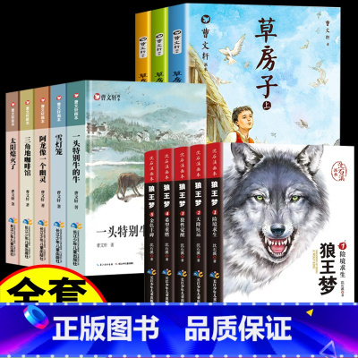 [全套13册]狼王梦+草房子+曹文轩画册 [正版]狼王梦沈石溪全套5册动物小说全集完整版三四五六年级小学生课外阅读故事书