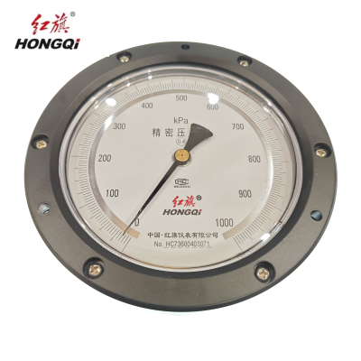 红旗 精密压力表轴向带边定制检测款 Y150 0-1000KPA 块