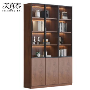 芙首泰玻璃门书柜三门三柜1200*320*2000mm个