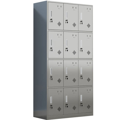 戴劲 201不锈钢更衣柜员工宿舍储物柜多门鞋柜换衣柜碗柜 十二门