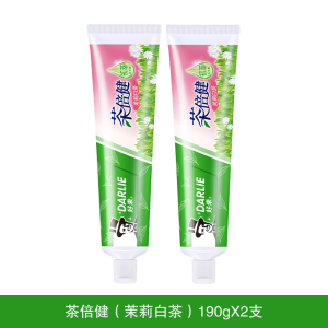 好来原黑人牙膏茶倍健茉莉白茶190g清新口气含氟护龈固齿防蛀深层