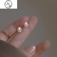 JiMiS925银珍珠耳钉女夏轻奢高级感2023新款耳环小众设计气质耳饰