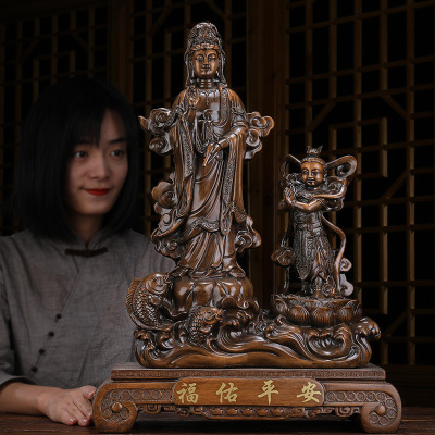 美帮汇观音佛像供奉家用海观音摆件禅意观音娘娘无观世音菩萨像