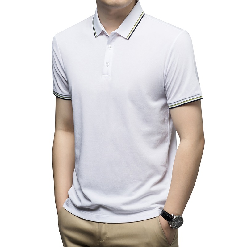 2026凉感品质商务T恤男装抑菌短袖POLO衫夏季桑蚕丝多颜色中年装